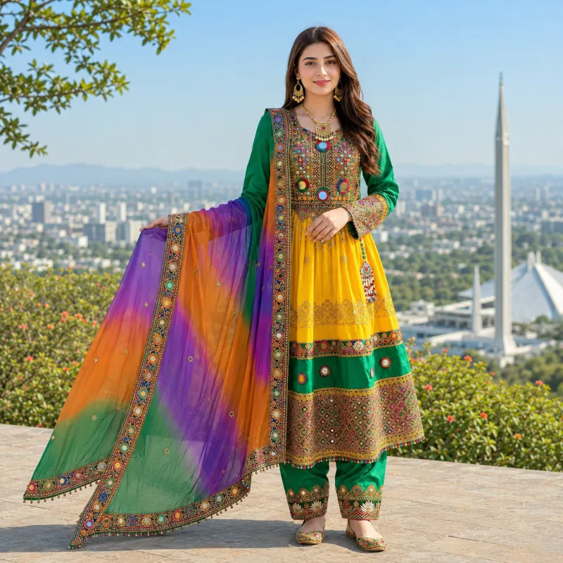  Green Multicolour Heritage Suit by Zariya