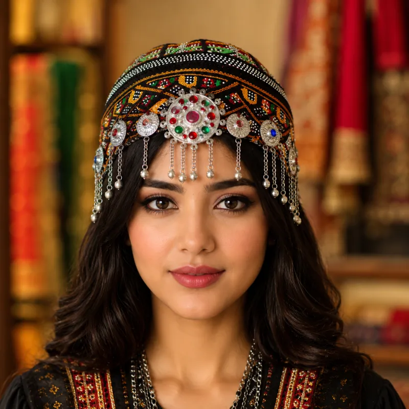 Premium Tribal Mirror Work Cap by Zariya