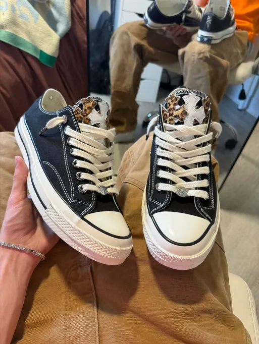 Custom Converse (Leopard/White patches) SHIPPING INCLUDED