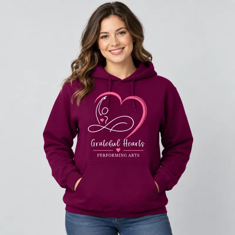 Hoodie Unisex - Maroon (Pink Logo)