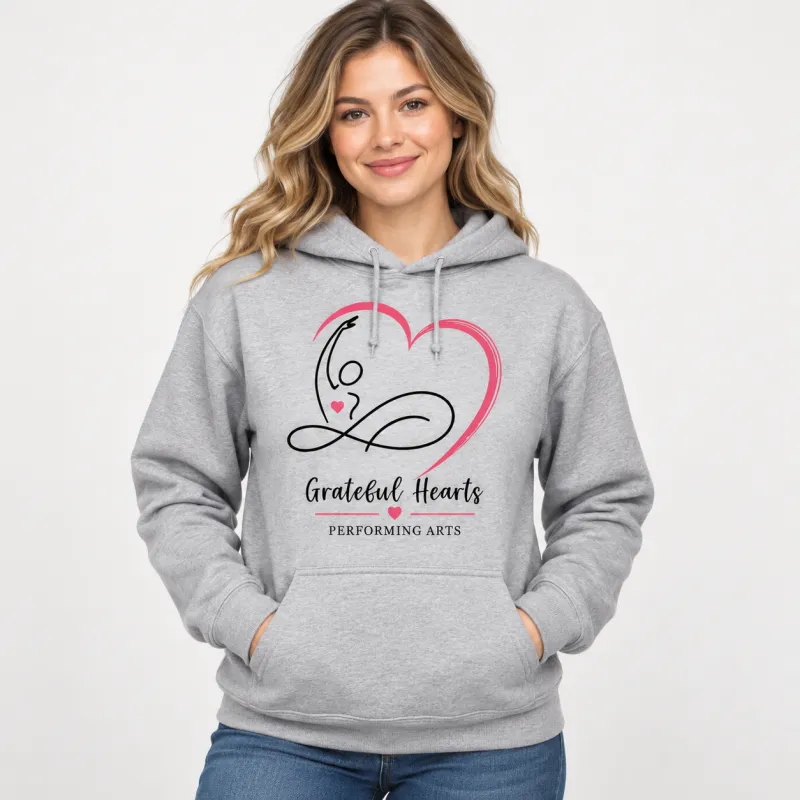 Hoodie Unisex - Grey (Pink Logo)