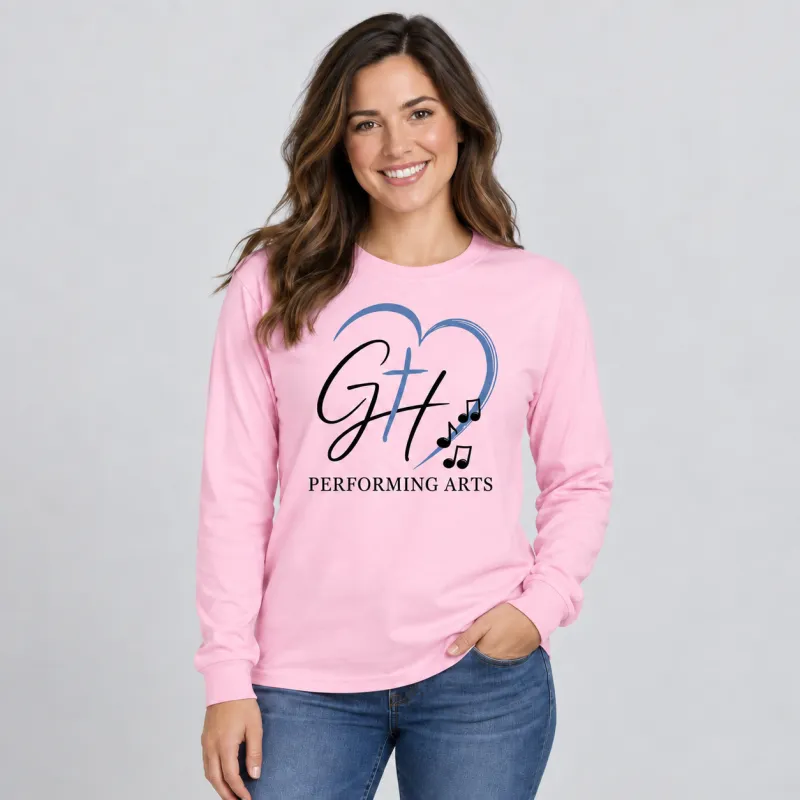 Pink Cotton Long Sleeve T-shirt (Ladies - alternate Logo)