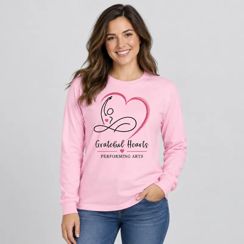 Pink Cotton Long Sleeve T-shirt (Ladies)