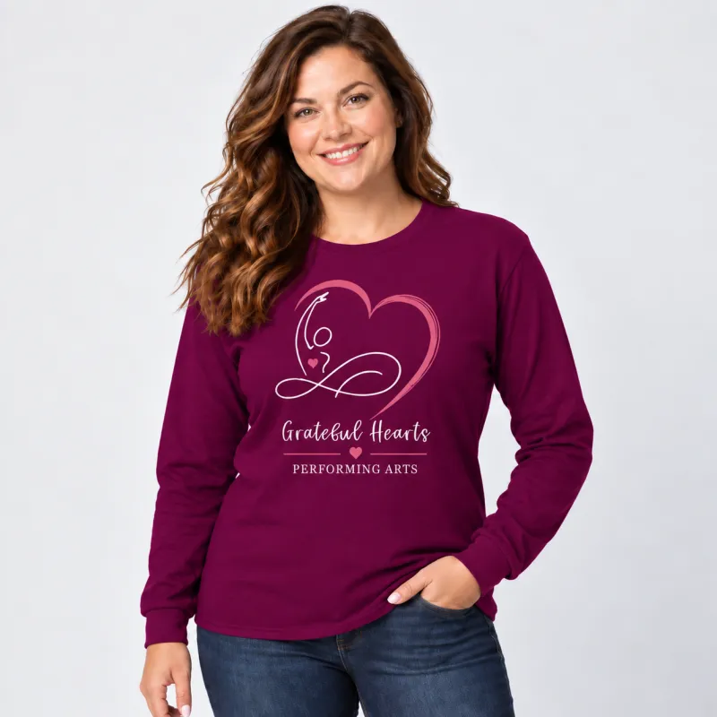 Maroon Cotton Long Sleeve T-shirt (Ladies)
