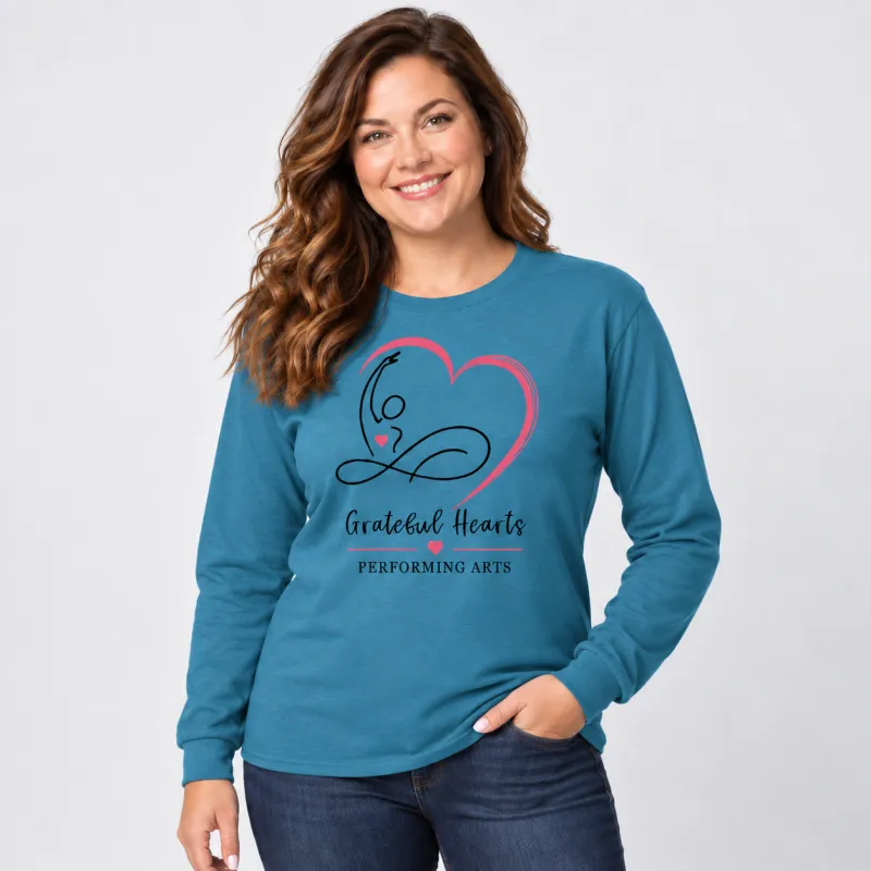 Teal Cotton Long Sleeve T-shirt (Ladies)