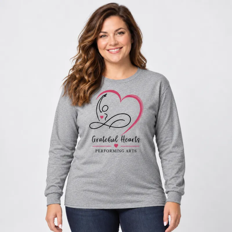 Grey Cotton Long Sleeve T-shirt (Ladies)