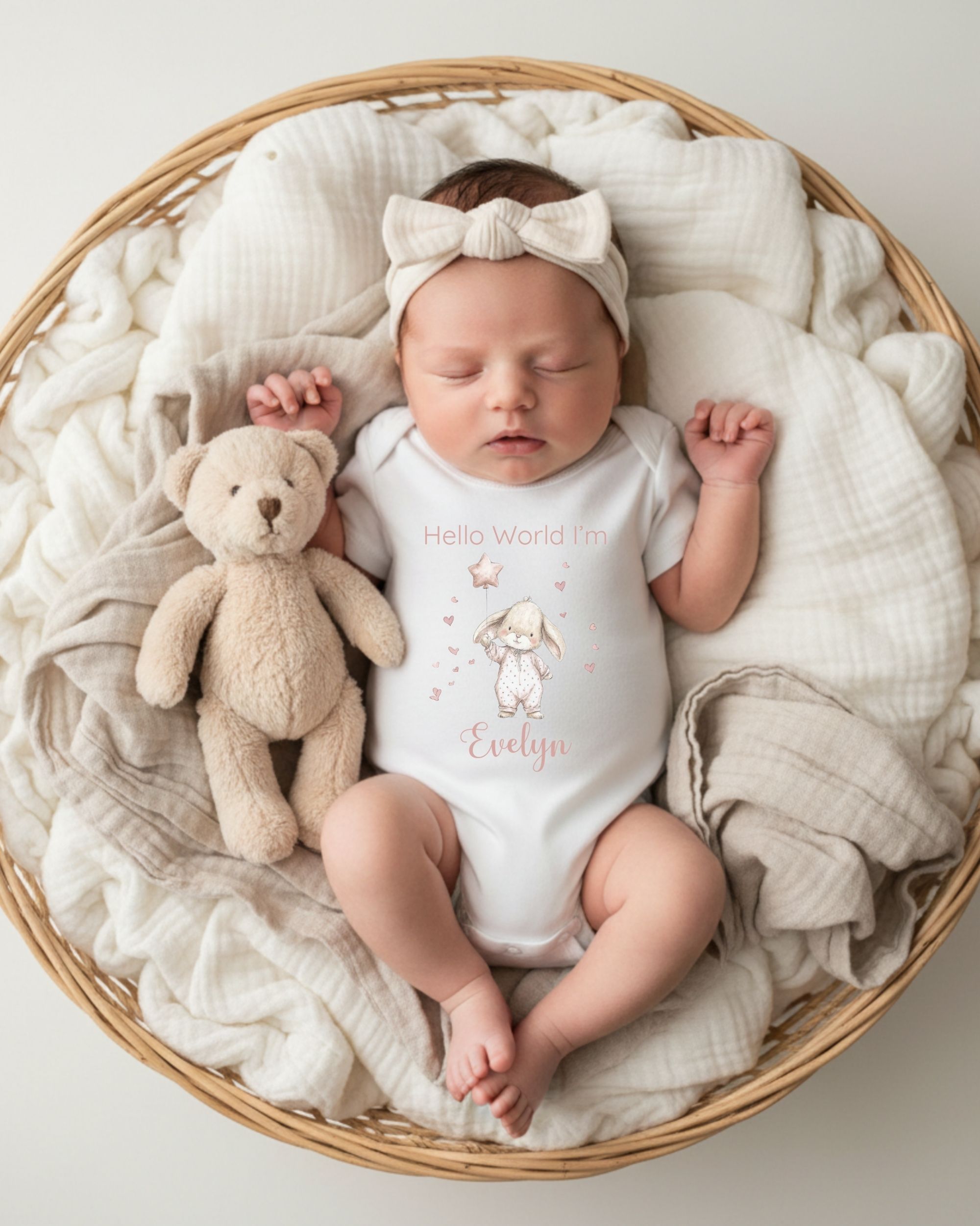 'Hello World' Bunny Sprinkled with Love