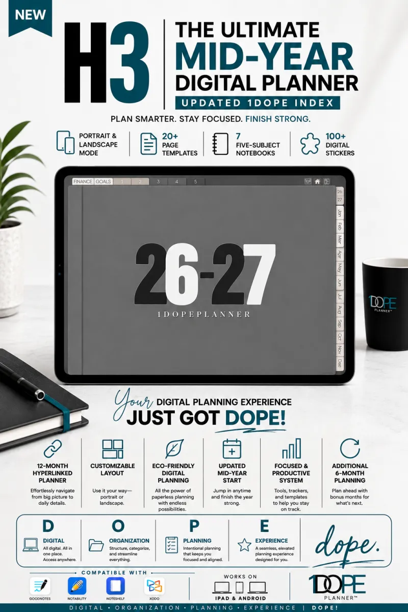 NEW!!! Mid-Year 2026–2027 H3 1DOPEplanner