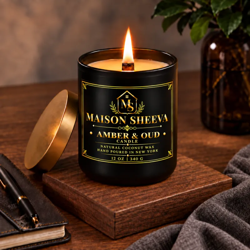 Amber & Oud Luxury Scented Candle 12 oz