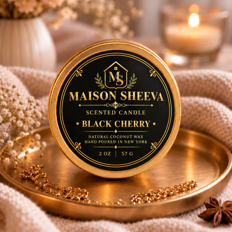 Black Cherry Scented Tin Candle – 2 oz / 57 g