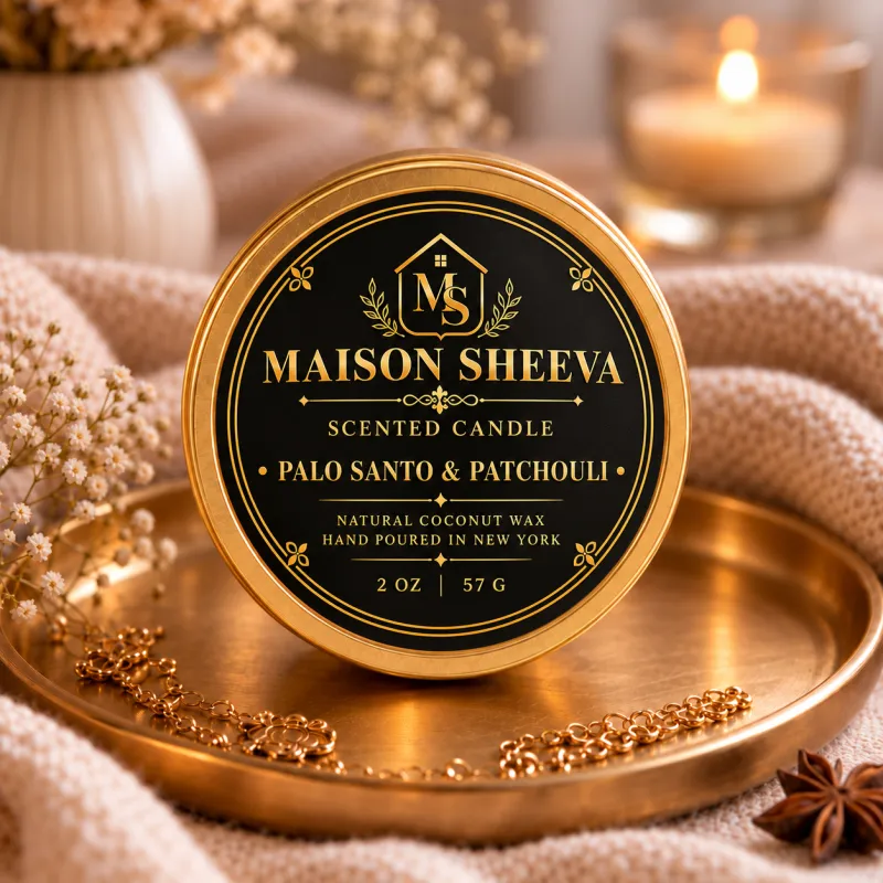 Palo Santo & Patchouli Scented Tin Candle – 2 oz / 57 g