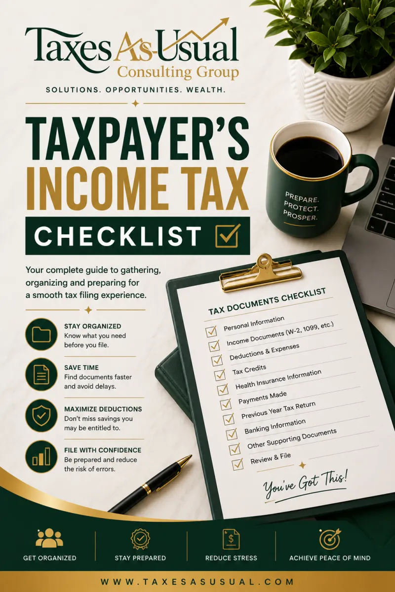 Taxpayer's Income Tax Checklist