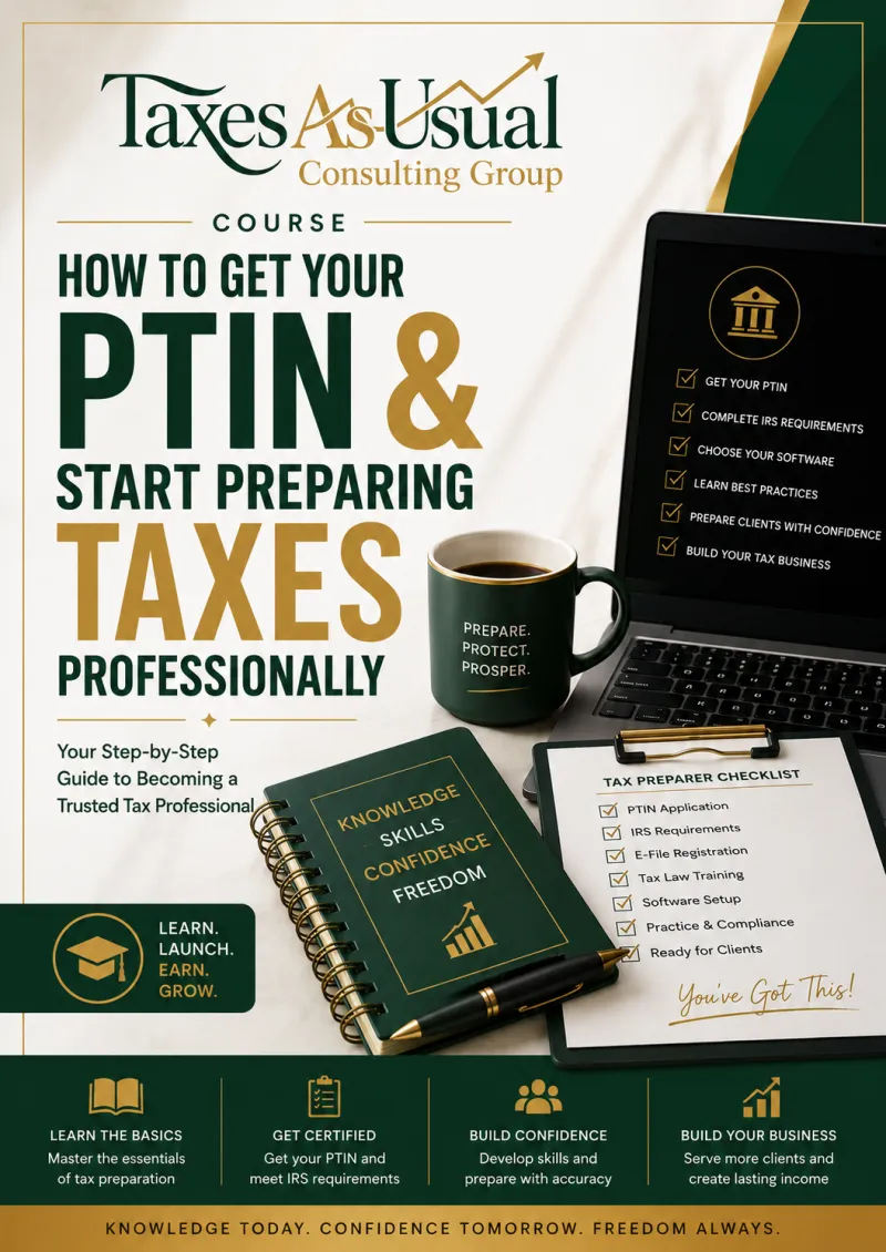 Learning - How to Get Your PTIN & Start Preparing Taxes Professionally