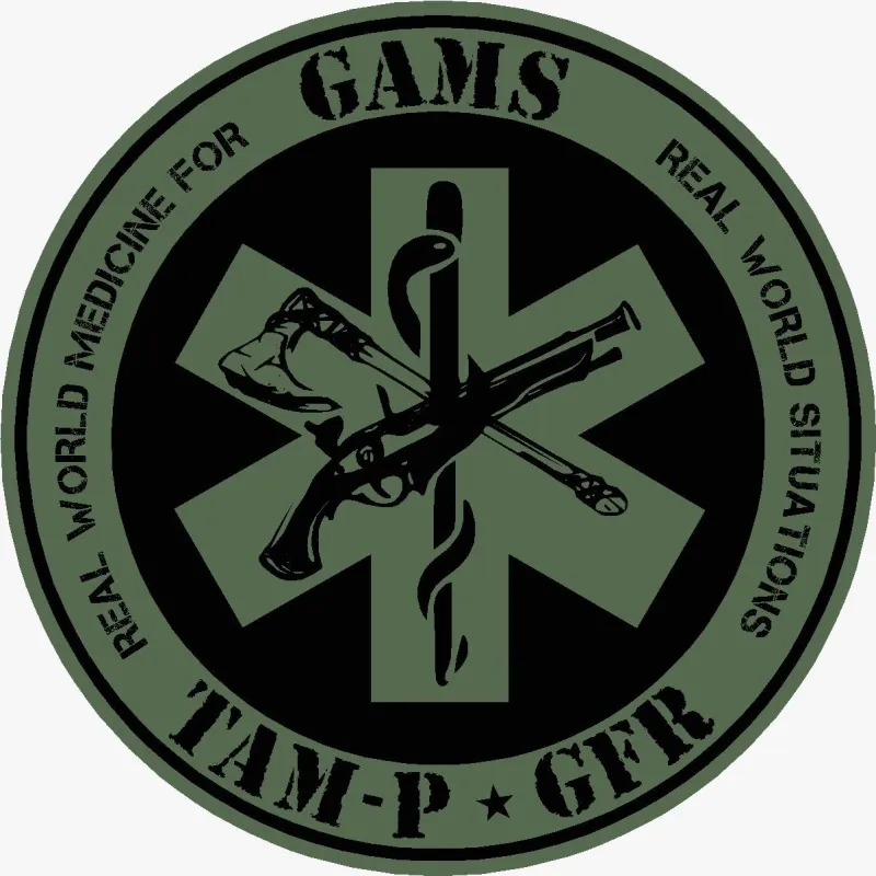 GAMS TAM-P - GFR Star of Life Crossed Pistol & Ax Sticker