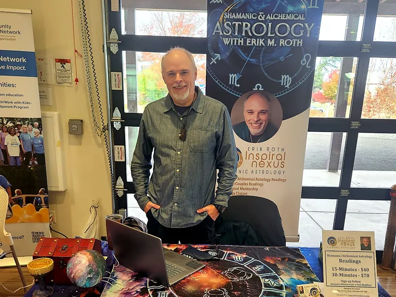 Erik Roth at his Shamanic and Alchemical Astrology booth