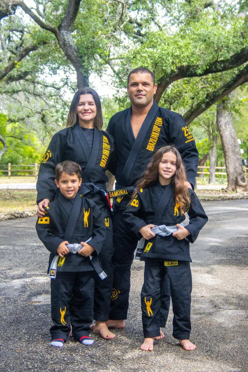 The Gamonal family in their black BTT gis