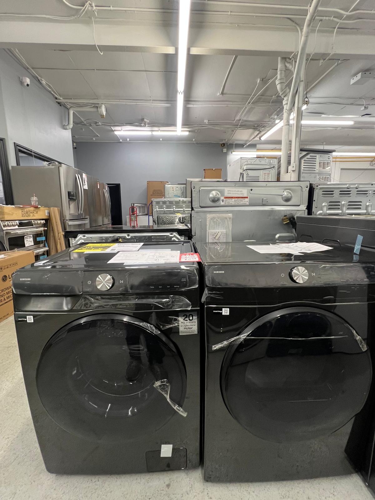 Samsung WW25FG6B34BB Washer & DV25FG60BVBB Electric Dryer Set | Compact 2.9 Cu. Ft. & 4.0 Cu. Ft. | Black