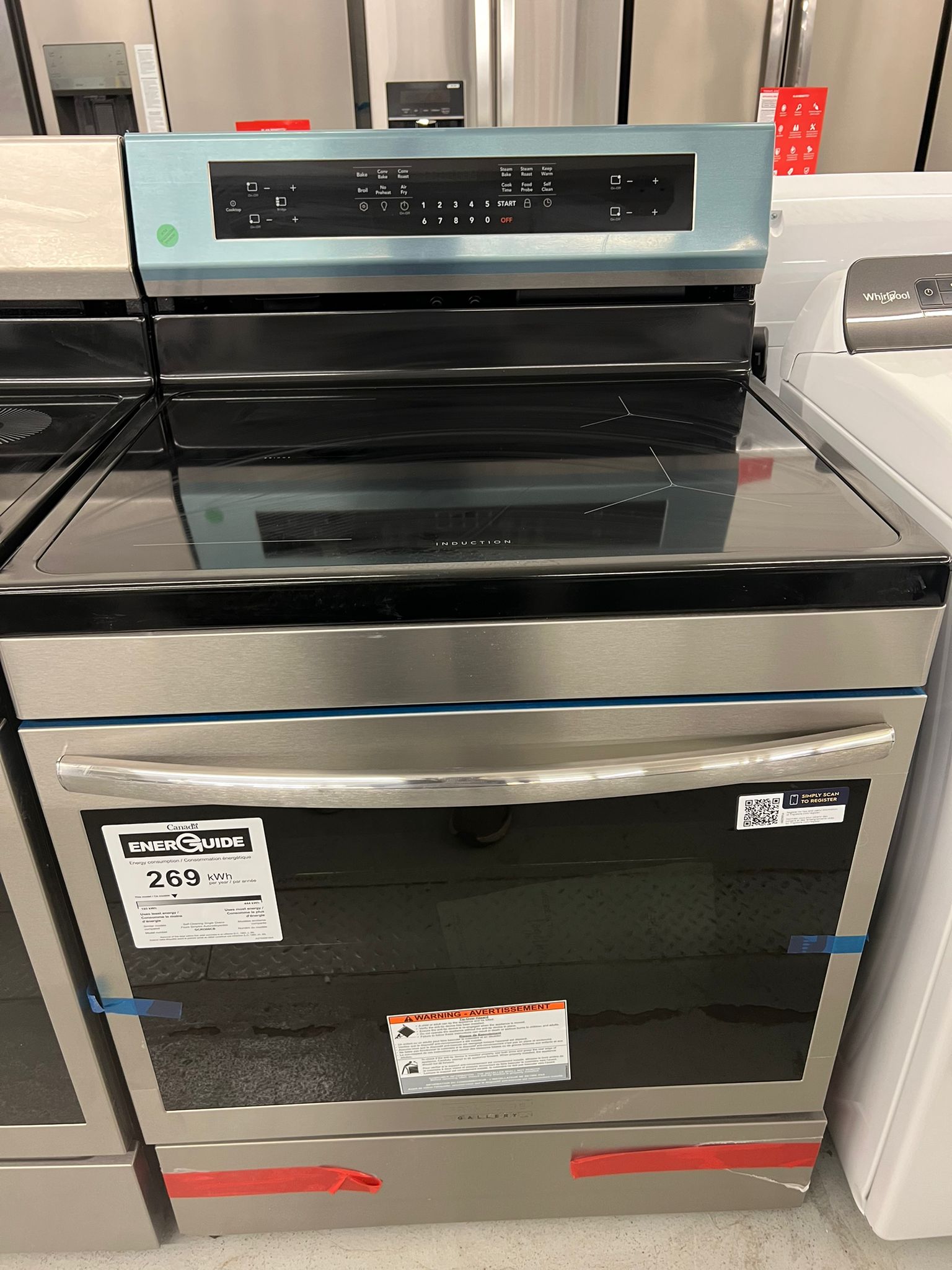 Frigidaire Gallery GCRI306CBFB 30" 5.3 Cu. Ft. Freestanding Induction Range with Air Fry