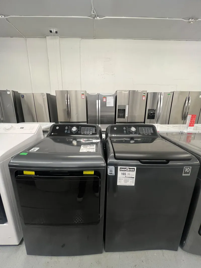GE GTW690BMT0DG 5.3 Cu. Ft. Washer & GTD69EBPT0DG 7.4 Cu. Ft. Electric Dryer Set – 27"