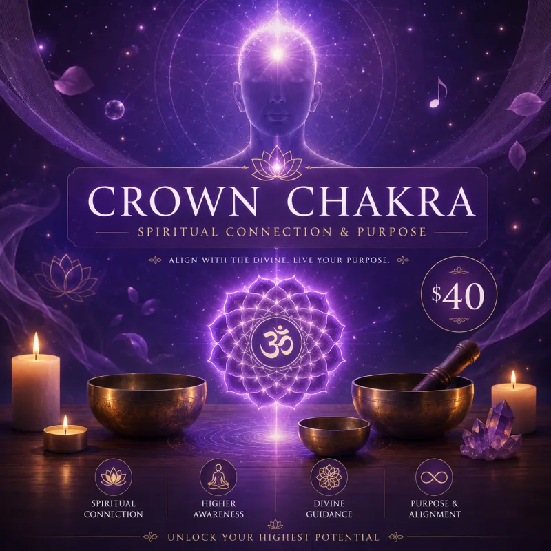 Crown Chakra (Spiritual Connection & Purpose) $40