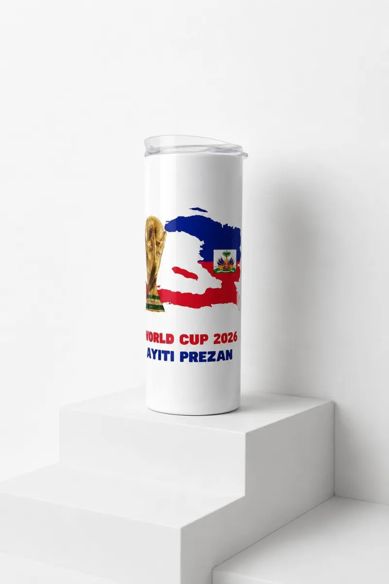 20 Oz Tumbler, World Cup 2026 Ayiti Prezan, with two lids