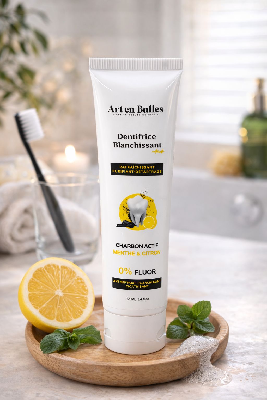 Dentifrice Blanchissant Charbon Actif Menthe & Citron