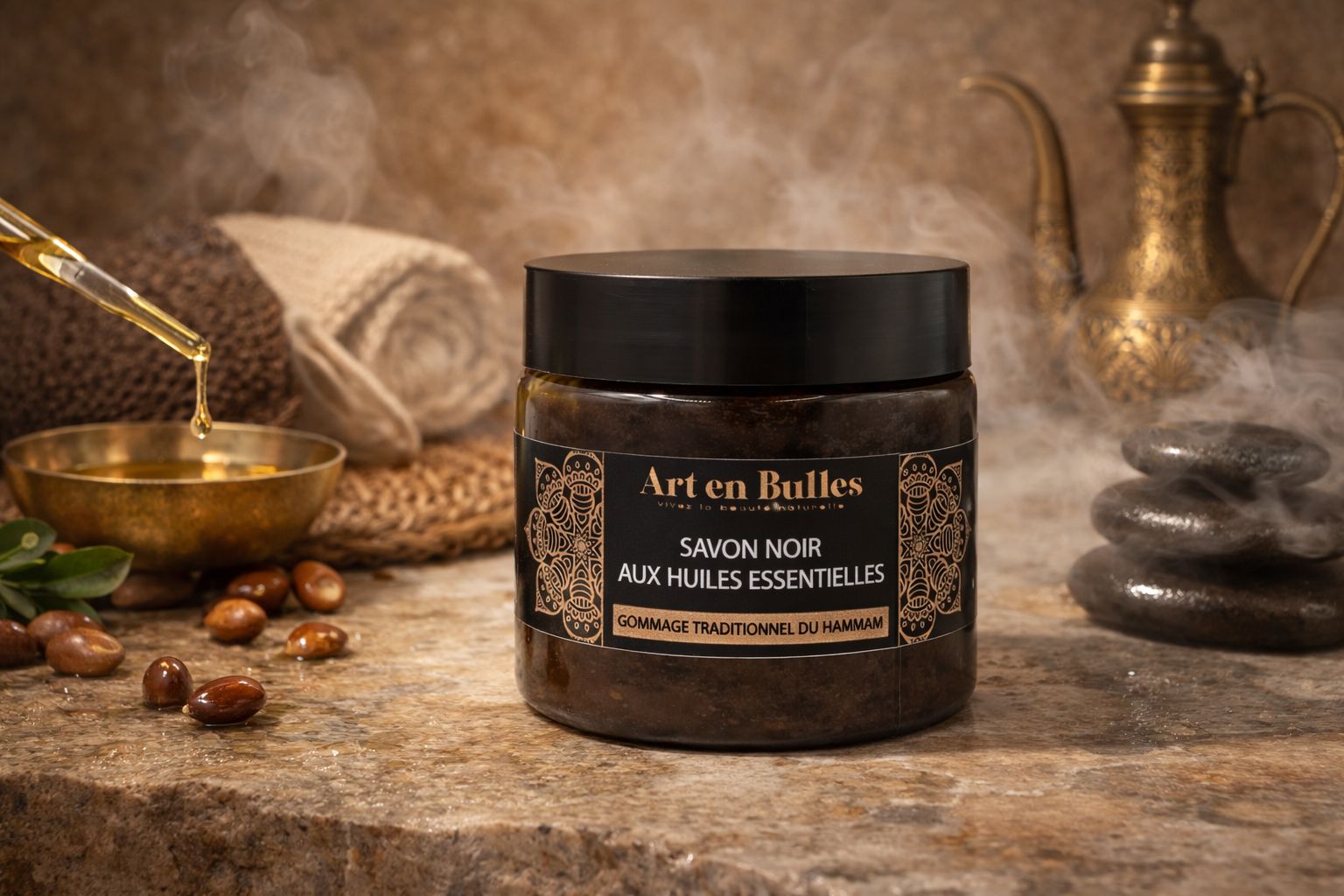 savon noir aux huiles essentielles - HAMMAM TRADITIONNELLE
