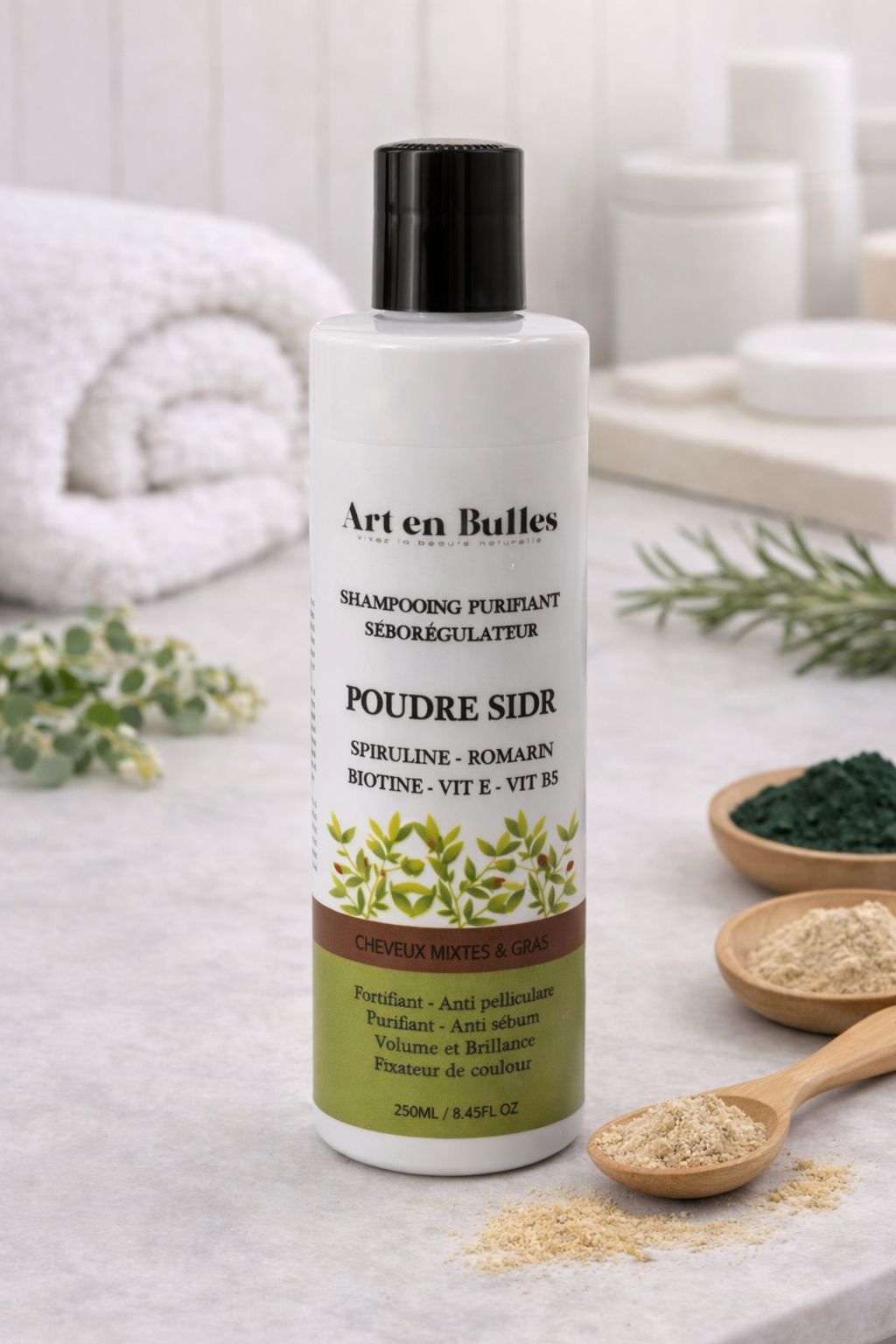 Shampoing Purifiant Séborégulateur – Sidr & Spiruline