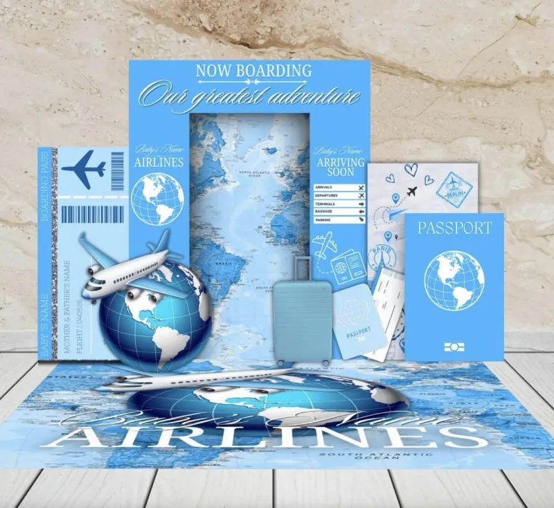🌐Kustum VIRAL Greatest adventure Baby Shower Arch Wall Template