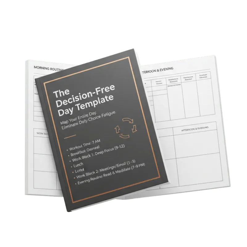 Decision-Free Day Checklist, Journal and Program of Action Blueprint