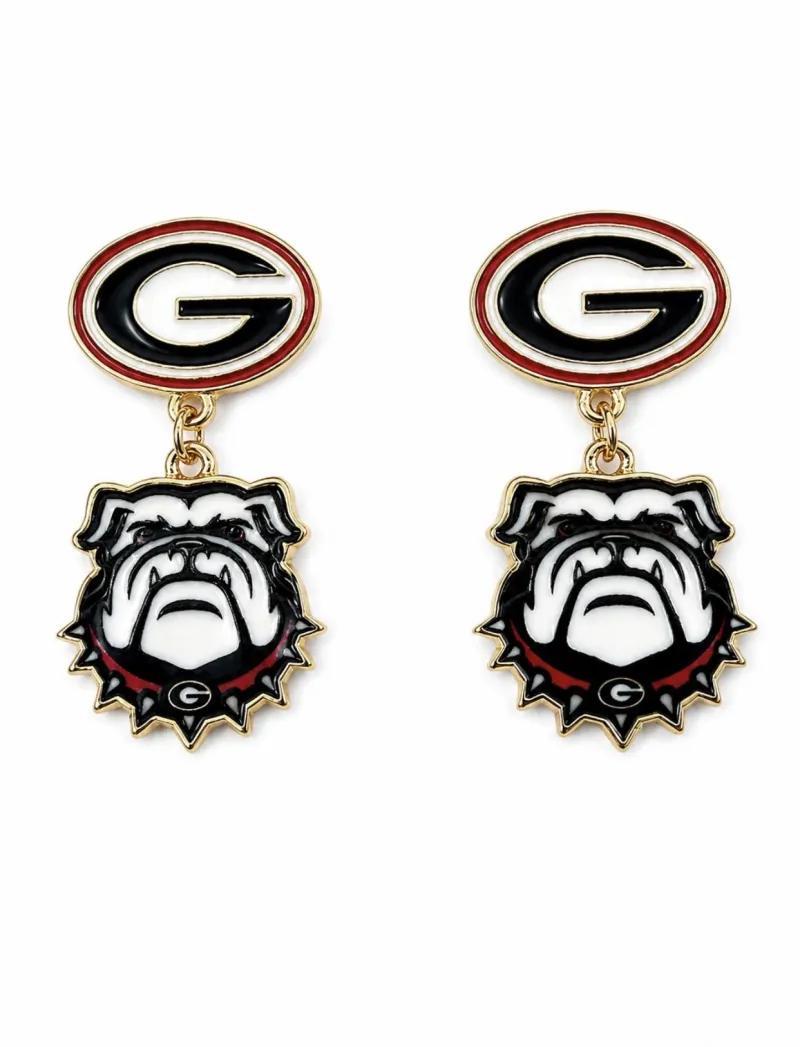 Georgia Bulldog Drop Earrings