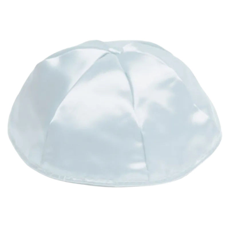 White Satin yarmulkes (one size fits all)