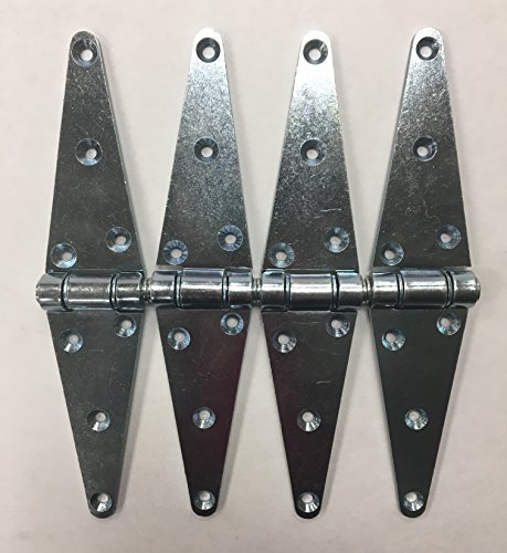 4 Pack of 12 inch Strap Hinges Heavy Duty Zinc Plated Hardware Door Fence Barn Gate