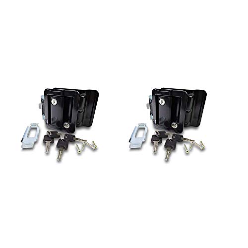 Pair of Black RV Travel Trailer Entry Door Lock Deadbolt Keyed Alike