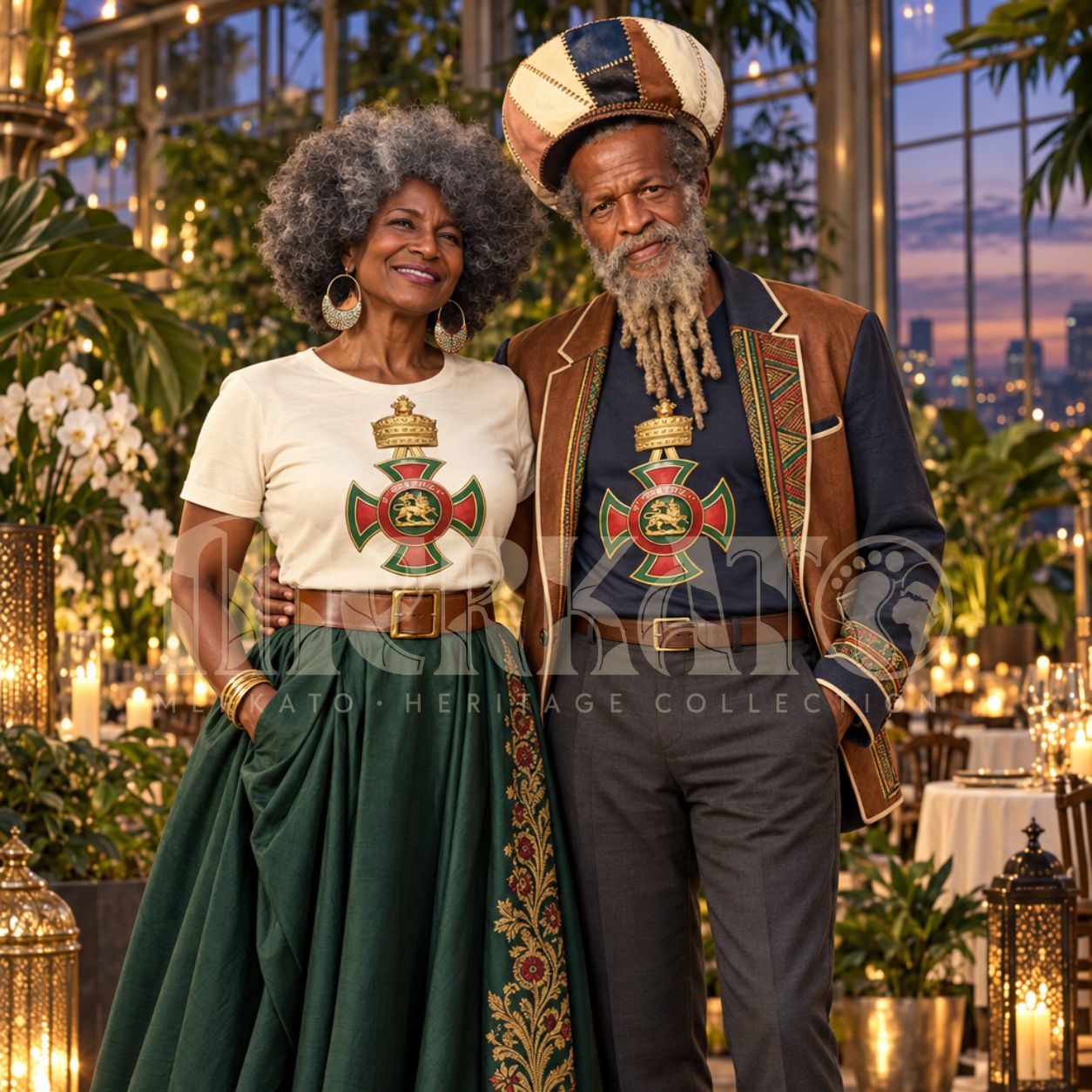 Unisex RTV-HC-0011 Imperial Order of the Star of Ethiopia garment-dyed heavyweight t-shirt