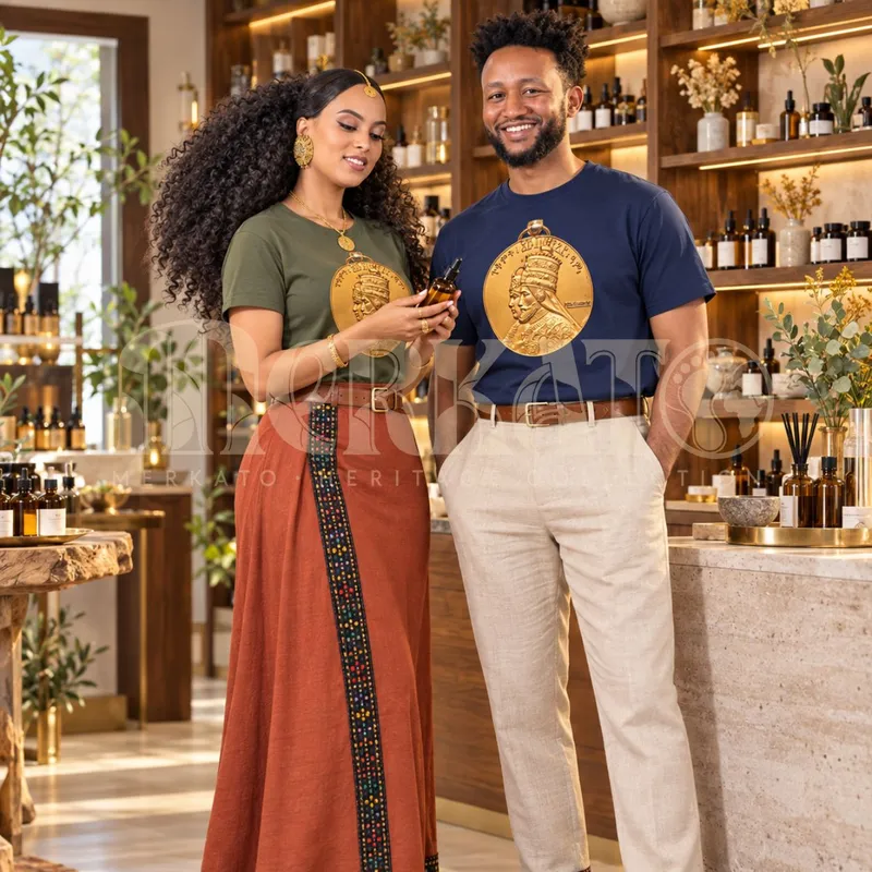 Unisex RTV-HC-0003 - Emperor Haile Selassie I & Empress Menen Commemorative Medal garment-dyed heavyweight t-shirt