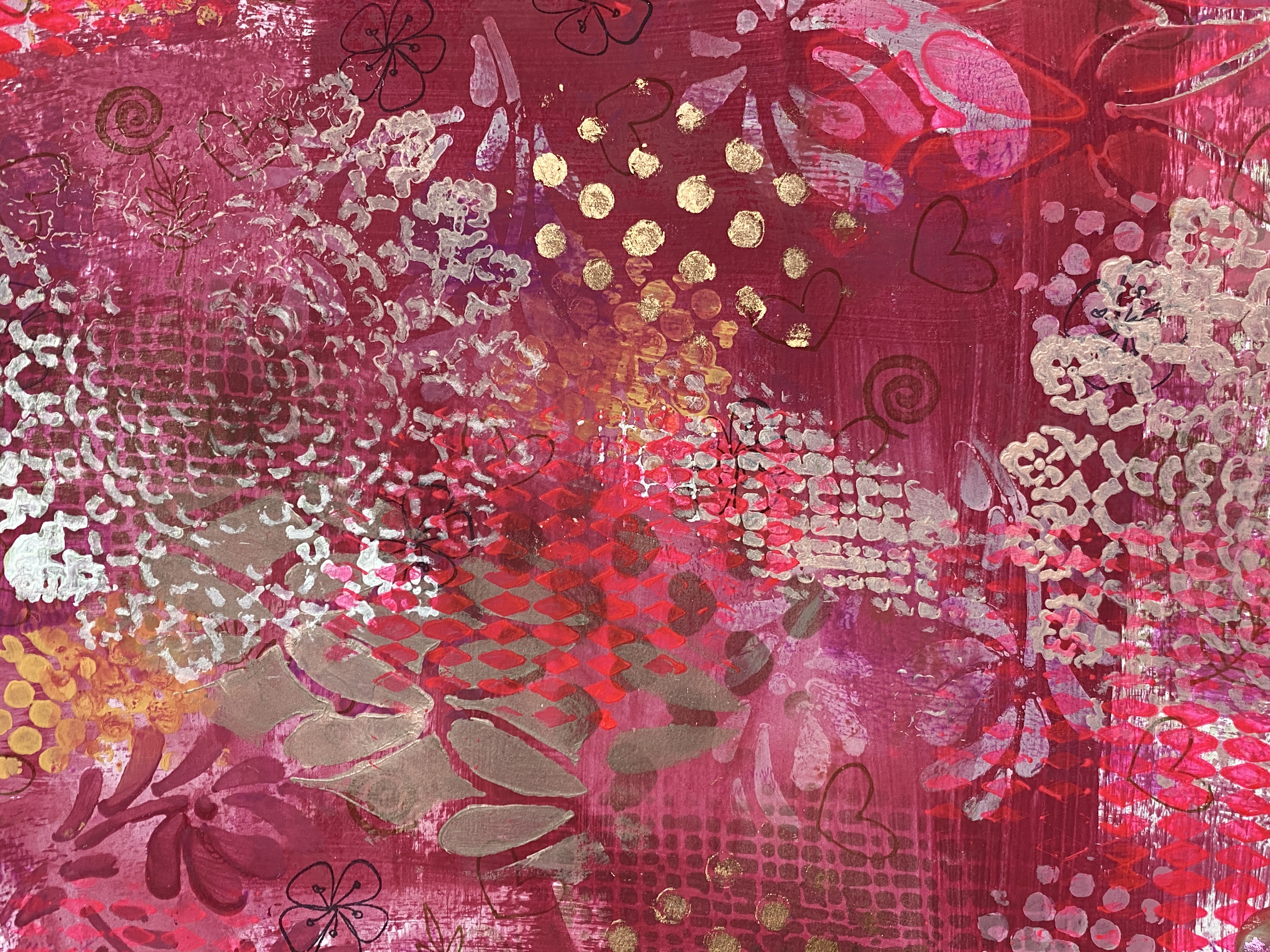 Pink Mixed Media Papers - 5 Designs