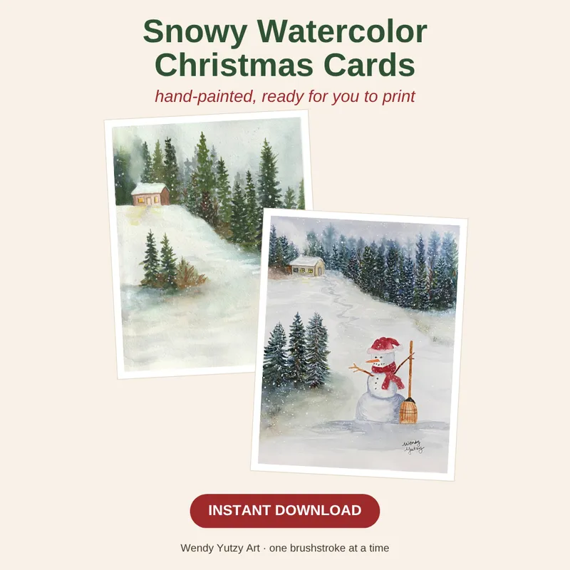 Snowy Watercolor Christmas Cards
