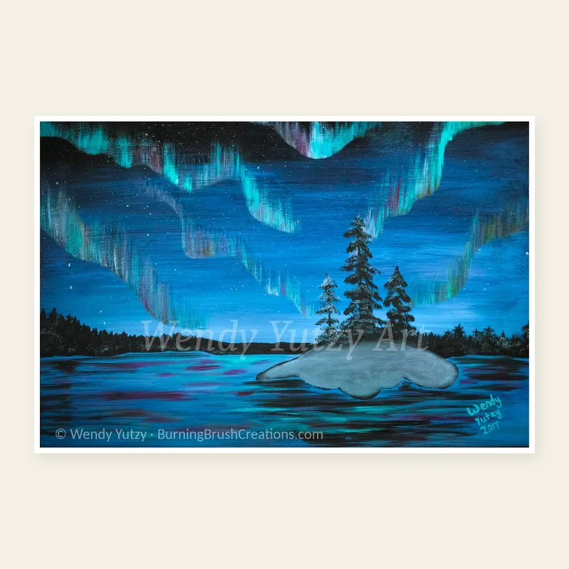 Northern Lights – Printable Aurora Painting | Original Art from Red Lake, Ontario