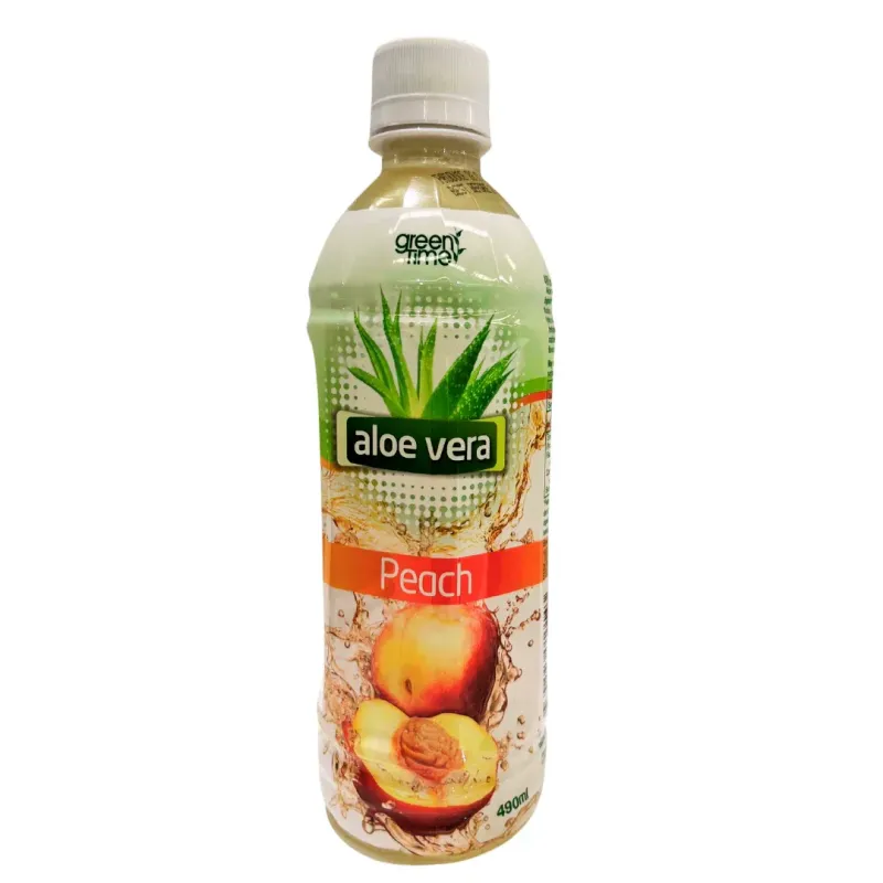 Aloe Vera Drink 490ml Green Time- Original, Lychee, Peach