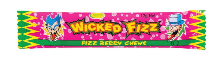 Wicked Fizz Chews 12g – Berry, Blue-Raspberry, Cola, Grape