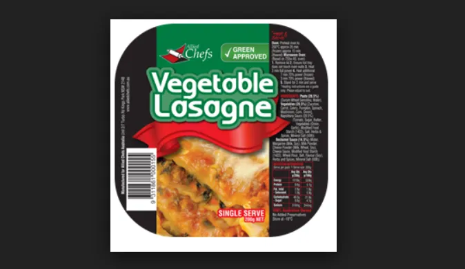 AC Vegetable Lasagne 200g  3.5* {12} **P.I** CODE -  4008