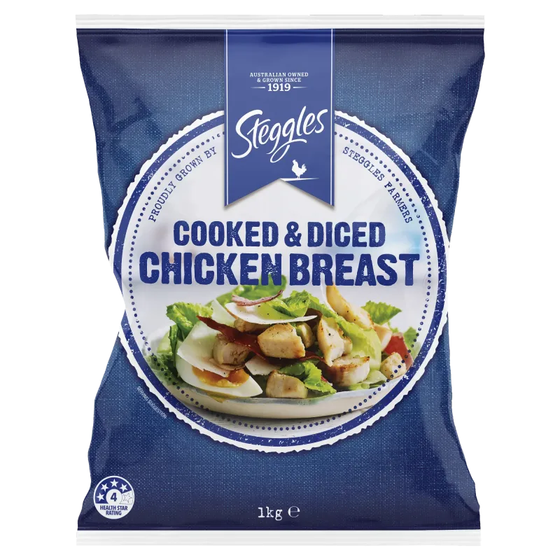 S Cooked & Diced Breast 1kg  4* { 6 } CODE -  4032