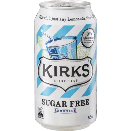 Kirks Lemonade S/Free Cans {2x10} 375ml  CODE -  10089