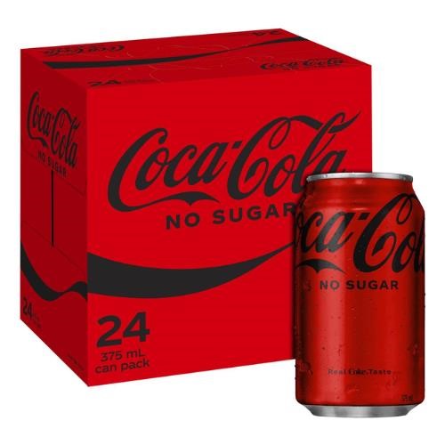 Coke {24pk} No Sugar Cans 375ml CODE -  7262