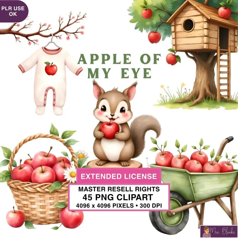 Apple Farm Woodland Clipart PNG - Extended License
