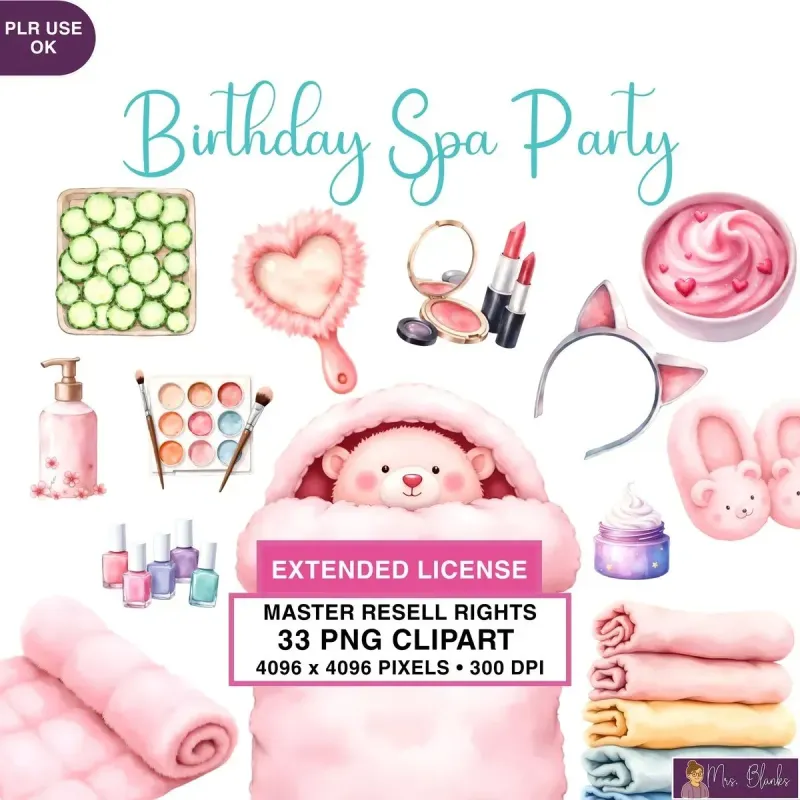 Spa Party Clipart PNG - Extended License