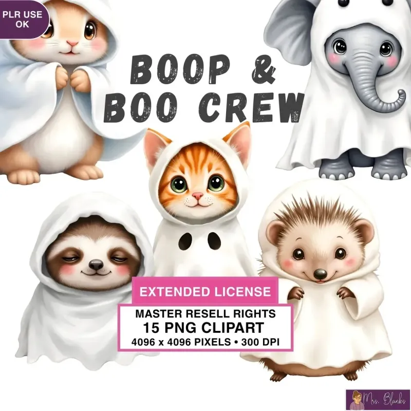 Cute Ghost Animal Clipart PNG - Extended License