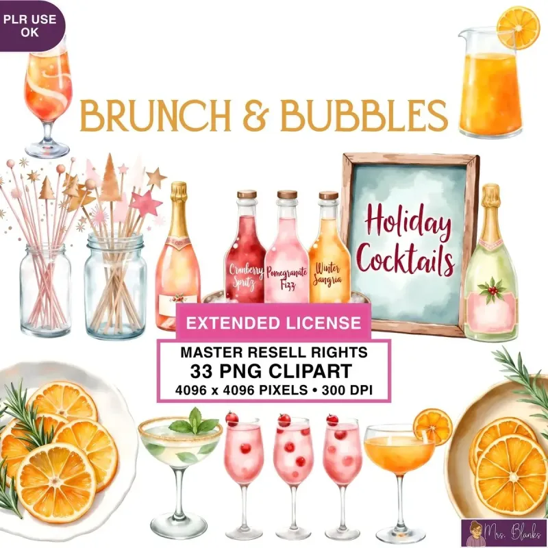 Brunch Cocktail Clipart PNG - Extended License