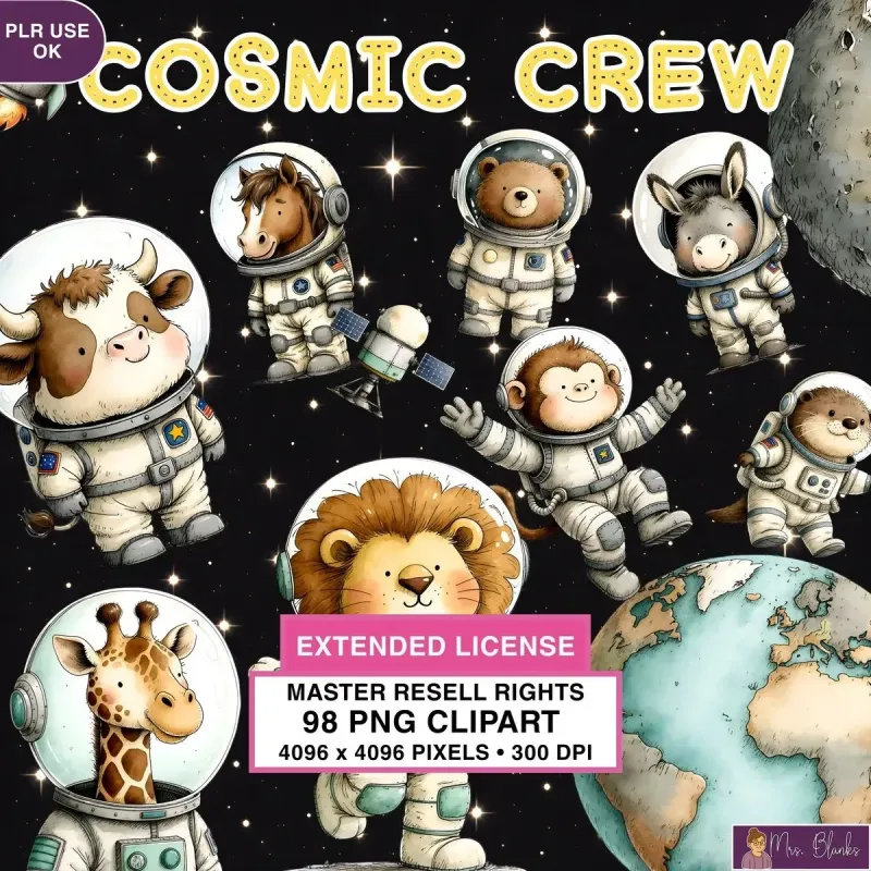 Space Animal Clipart PNG - Extended License